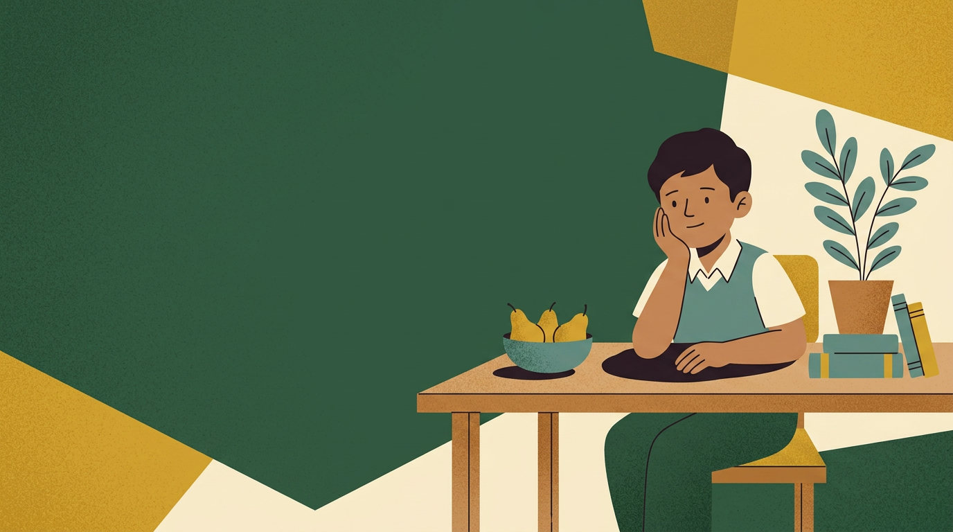Student support card showing a student thinking about interests