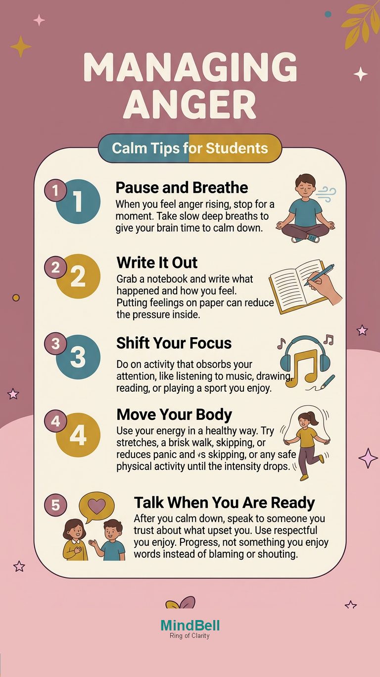Managing anger banner for students