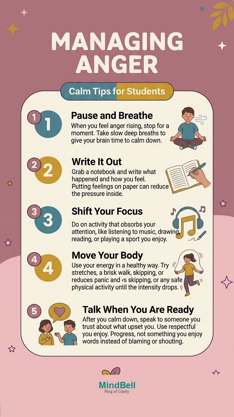Managing anger banner for students