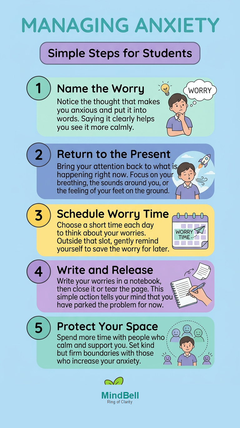 Managing anxiety banner for students